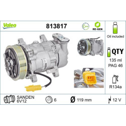 Kompresorius, oro kondicionierius VALEO 813817