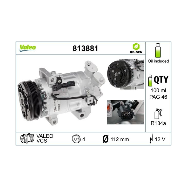 Kompresorius, oro kondicionierius VALEO 813881