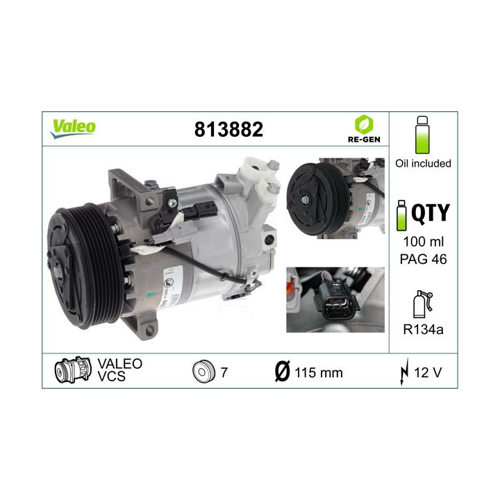 Kompresorius, oro kondicionierius VALEO 813882