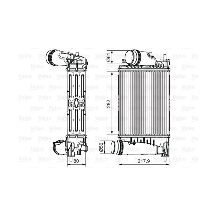 Tarpinis suslėgto oro aušintuvas, kompresorius VALEO 817175