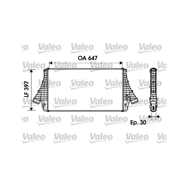 Tarpinis suslėgto oro aušintuvas, kompresorius VALEO 817729
