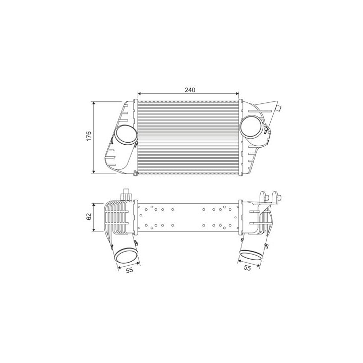 Tarpinis suslėgto oro aušintuvas, kompresorius VALEO 817879