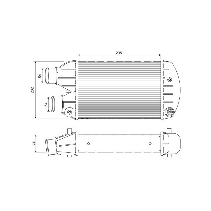 Tarpinis suslėgto oro aušintuvas, kompresorius VALEO 817881