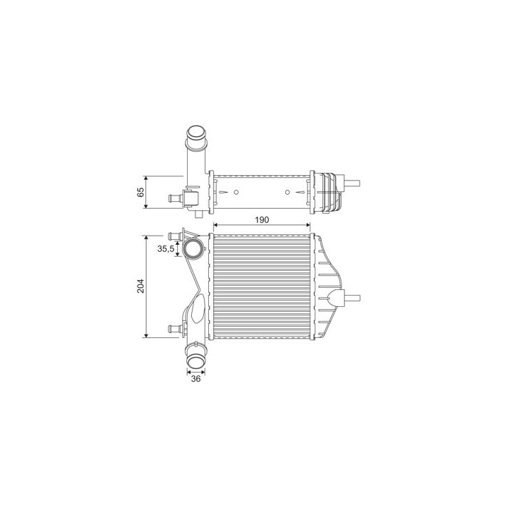 Tarpinis suslėgto oro aušintuvas, kompresorius VALEO 817882
