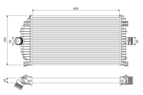 Tarpinis suslėgto oro aušintuvas, kompresorius VALEO 817924