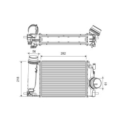 Tarpinis suslėgto oro aušintuvas, kompresorius VALEO 818293