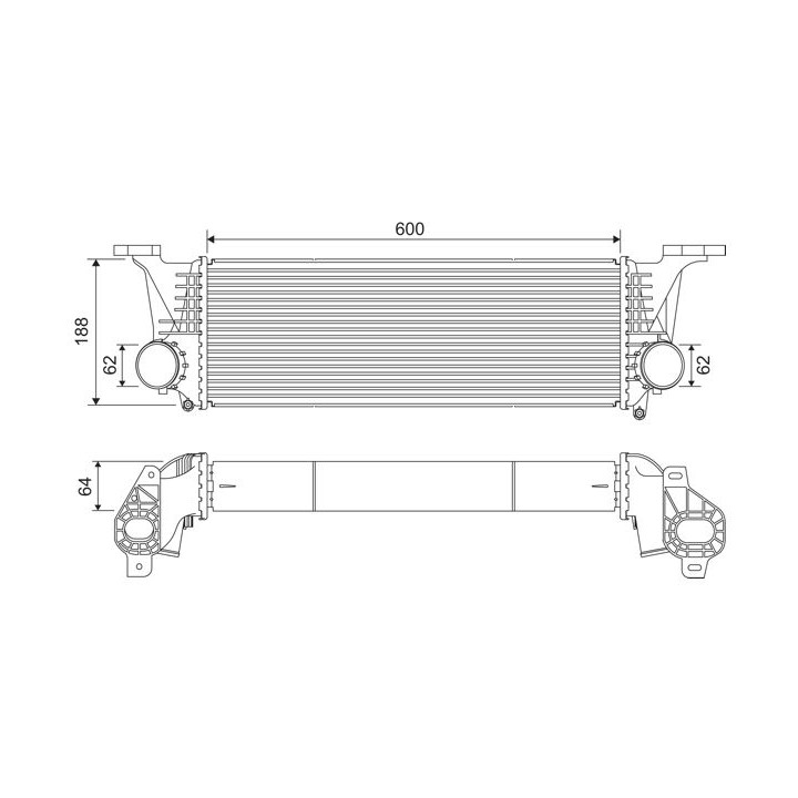 Tarpinis suslėgto oro aušintuvas, kompresorius VALEO 818315
