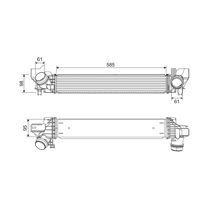 Tarpinis suslėgto oro aušintuvas, kompresorius VALEO 818318