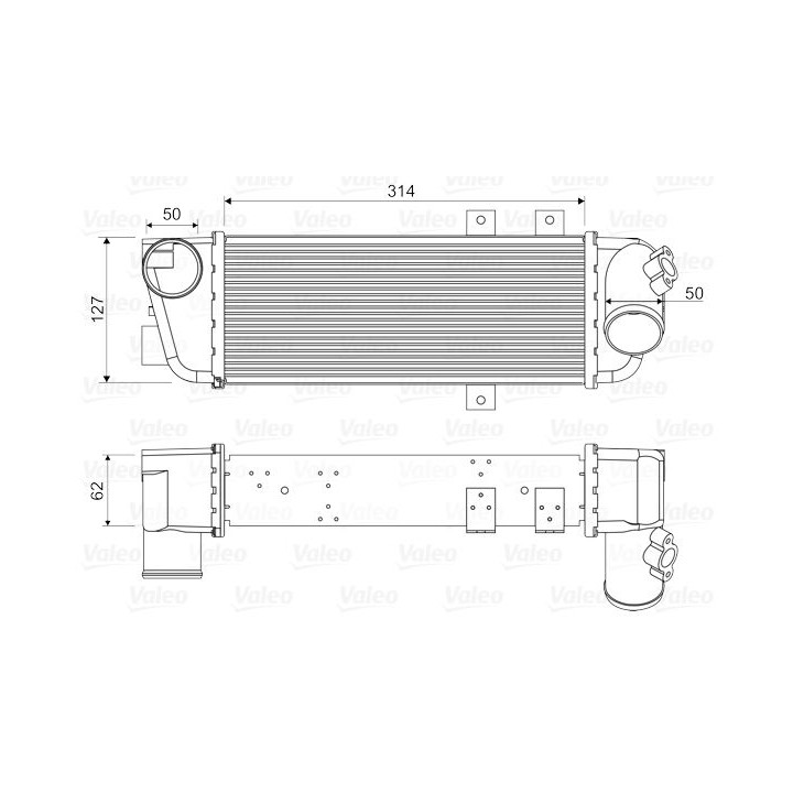 Tarpinis suslėgto oro aušintuvas, kompresorius VALEO 818333