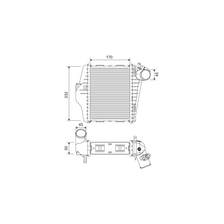 Tarpinis suslėgto oro aušintuvas, kompresorius VALEO 818378