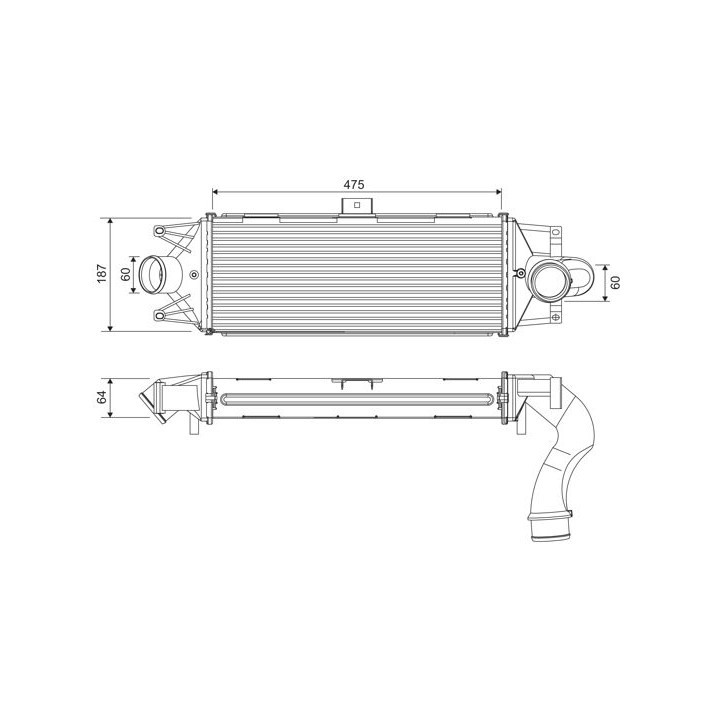 Tarpinis suslėgto oro aušintuvas, kompresorius VALEO 818390