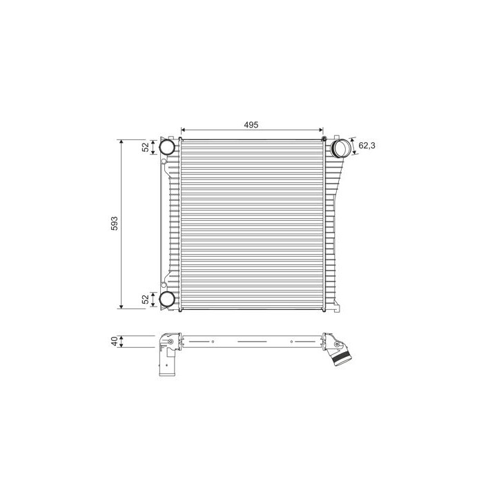 Tarpinis suslėgto oro aušintuvas, kompresorius VALEO 818397