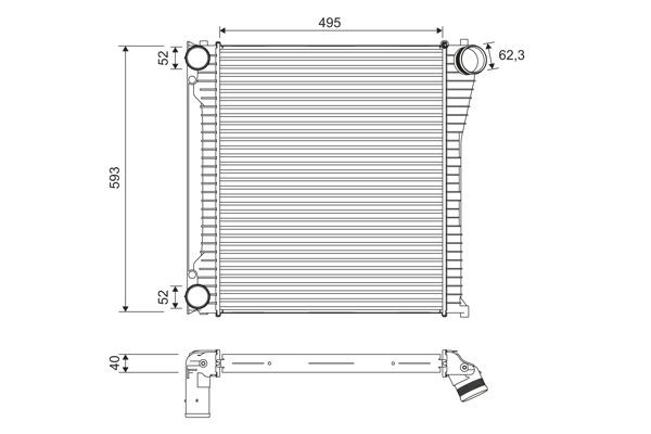 Tarpinis suslėgto oro aušintuvas, kompresorius VALEO 818397