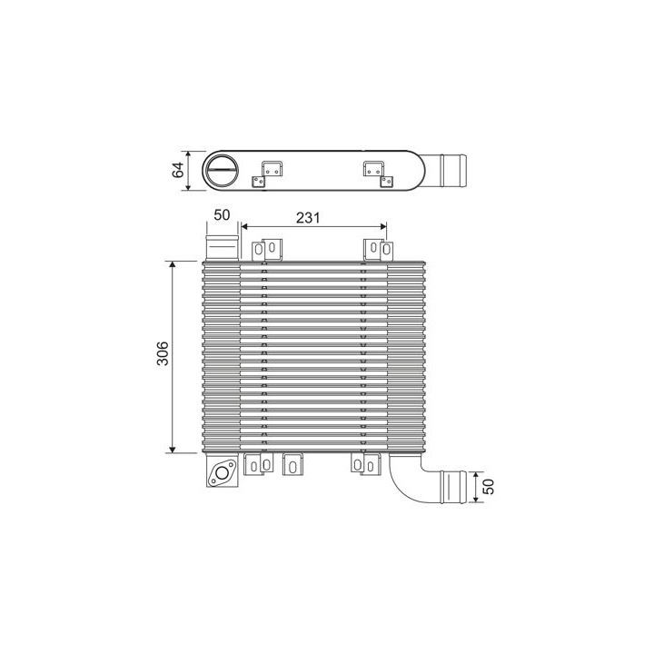 Tarpinis suslėgto oro aušintuvas, kompresorius VALEO 818398