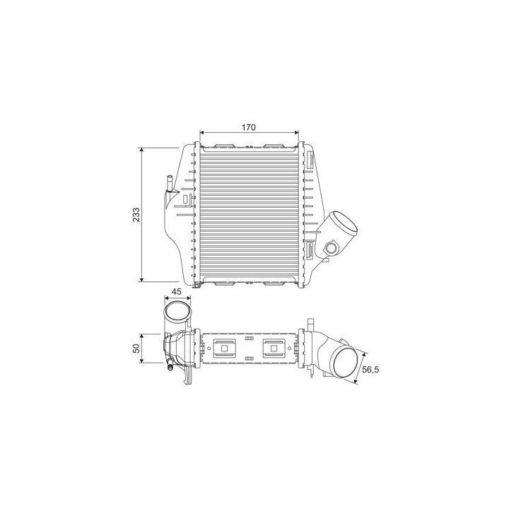 Tarpinis suslėgto oro aušintuvas, kompresorius VALEO 818543
