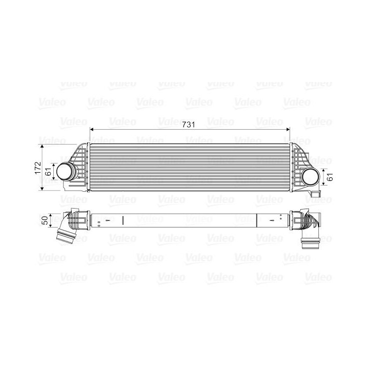 Tarpinis suslėgto oro aušintuvas, kompresorius VALEO 818561