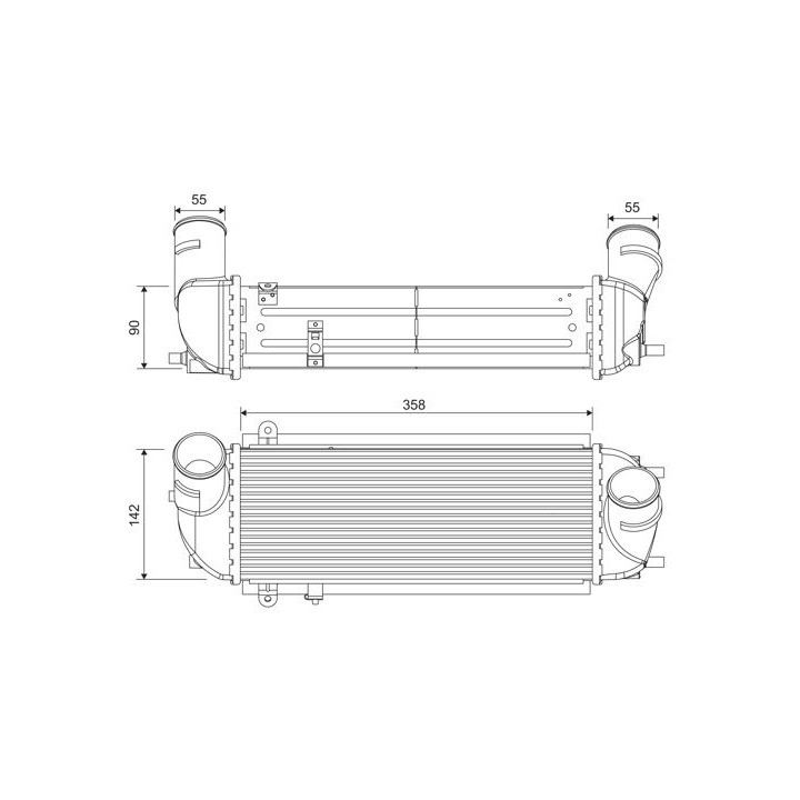 Tarpinis suslėgto oro aušintuvas, kompresorius VALEO 818692