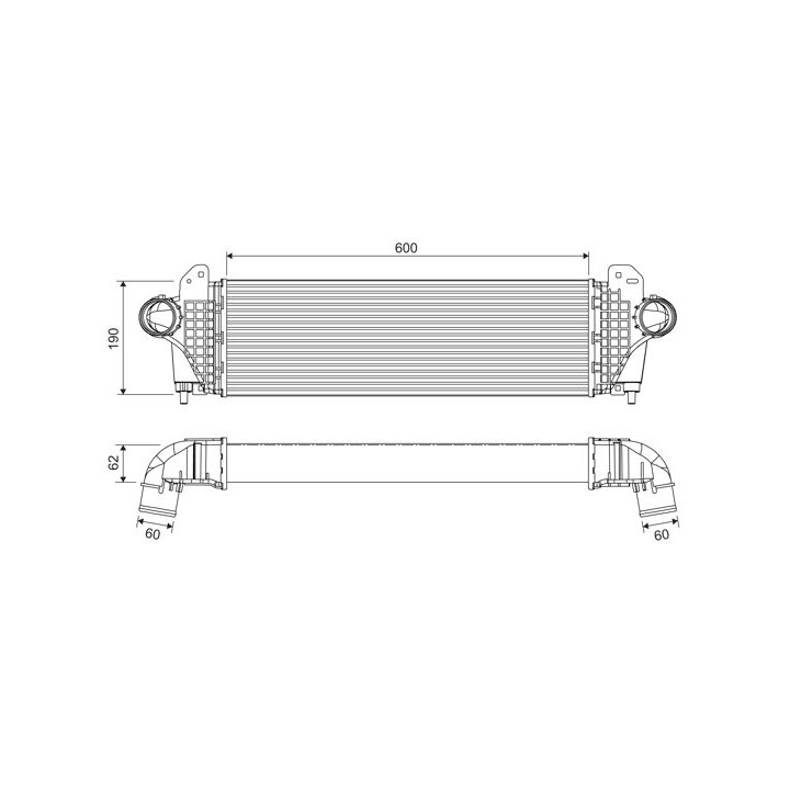 Tarpinis suslėgto oro aušintuvas, kompresorius VALEO 818694