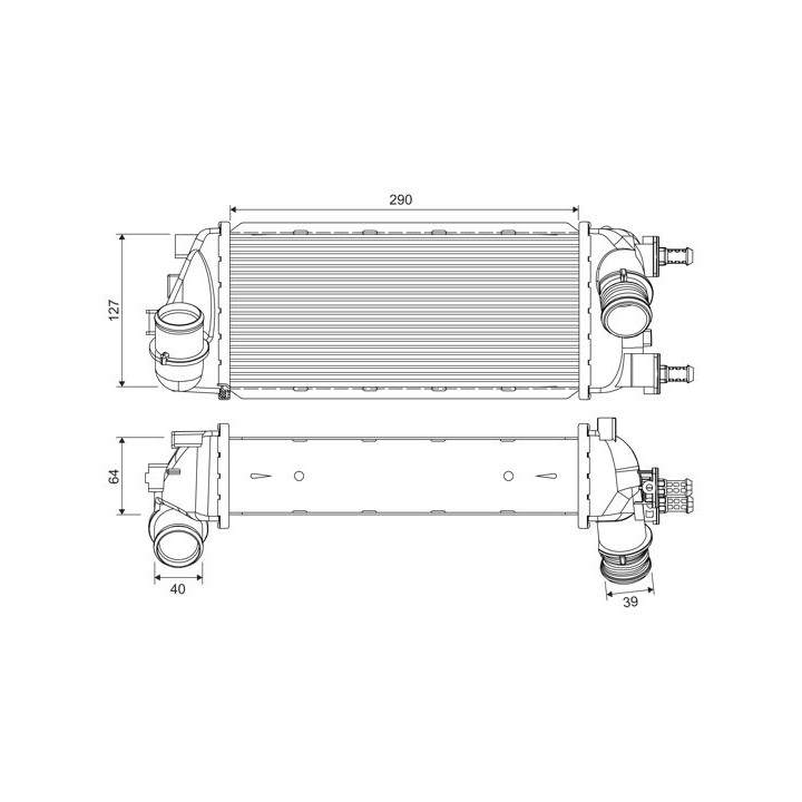 Tarpinis suslėgto oro aušintuvas, kompresorius VALEO 818695
