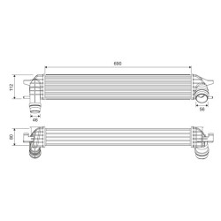 Tarpinis suslėgto oro aušintuvas, kompresorius VALEO 818696