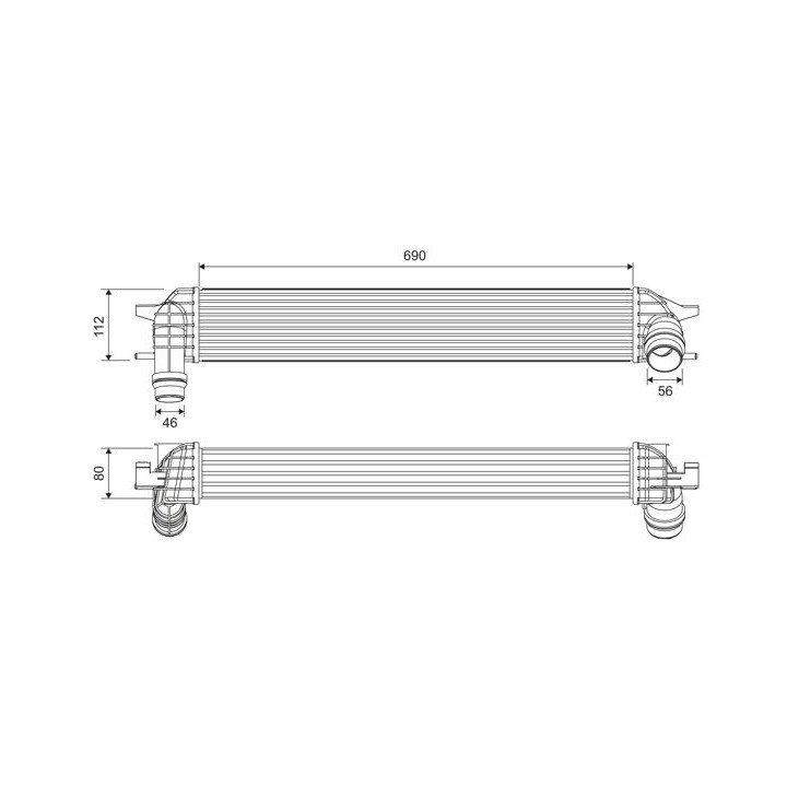 Tarpinis suslėgto oro aušintuvas, kompresorius VALEO 818696