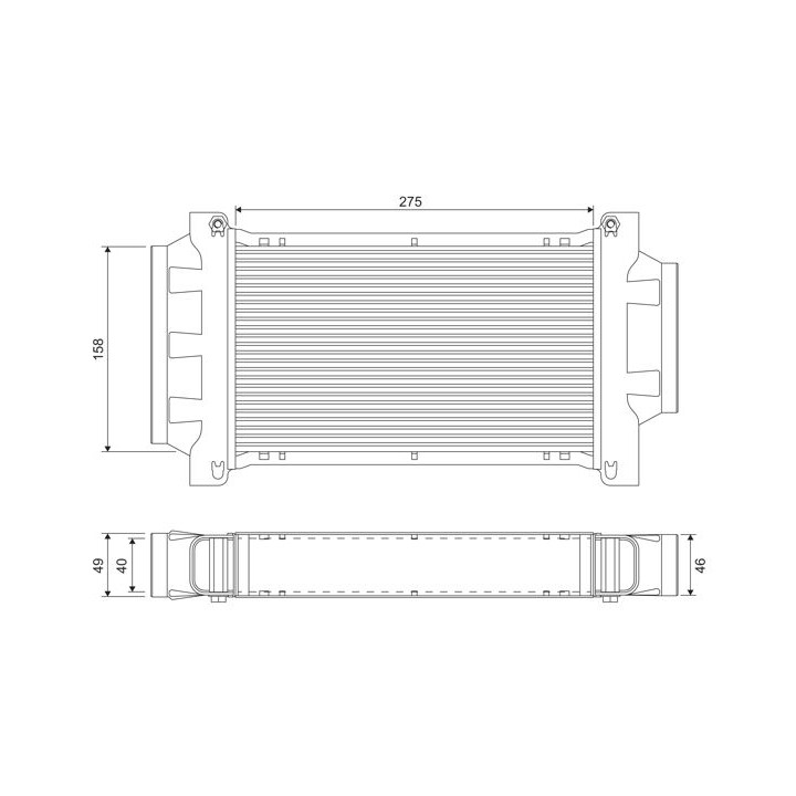 Tarpinis suslėgto oro aušintuvas, kompresorius VALEO 818713