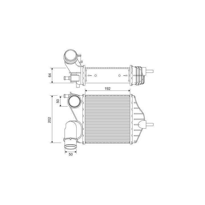 Tarpinis suslėgto oro aušintuvas, kompresorius VALEO 818726