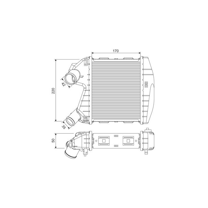 Tarpinis suslėgto oro aušintuvas, kompresorius VALEO 818730