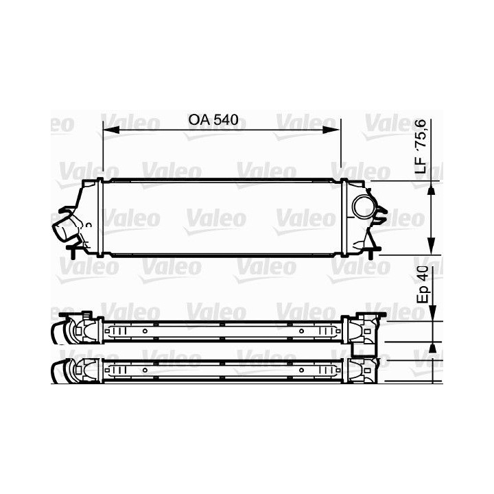Tarpinis suslėgto oro aušintuvas, kompresorius VALEO 818771