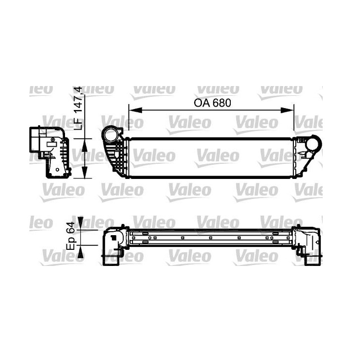 Tarpinis suslėgto oro aušintuvas, kompresorius VALEO 818772