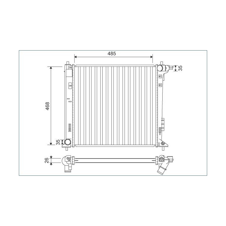 Radiatorius, variklio aušinimas VALEO 701140