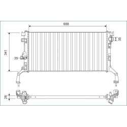Radiatorius, variklio aušinimas VALEO 701159