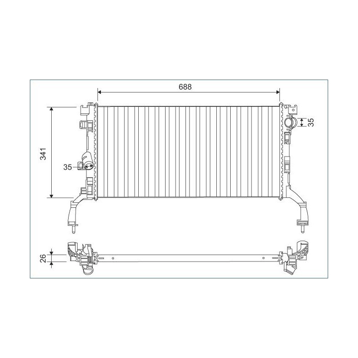 Radiatorius, variklio aušinimas VALEO 701159