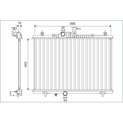 Radiatorius, variklio aušinimas VALEO 701164