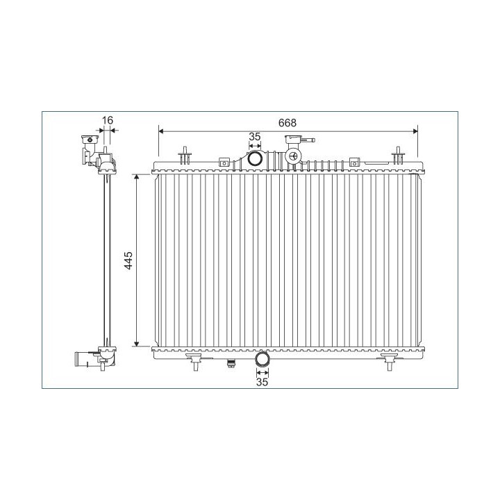 Radiatorius, variklio aušinimas VALEO 701164
