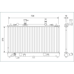 Radiatorius, variklio aušinimas VALEO 701168