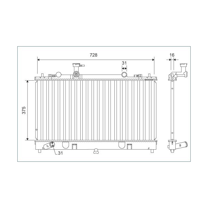 Radiatorius, variklio aušinimas VALEO 701168