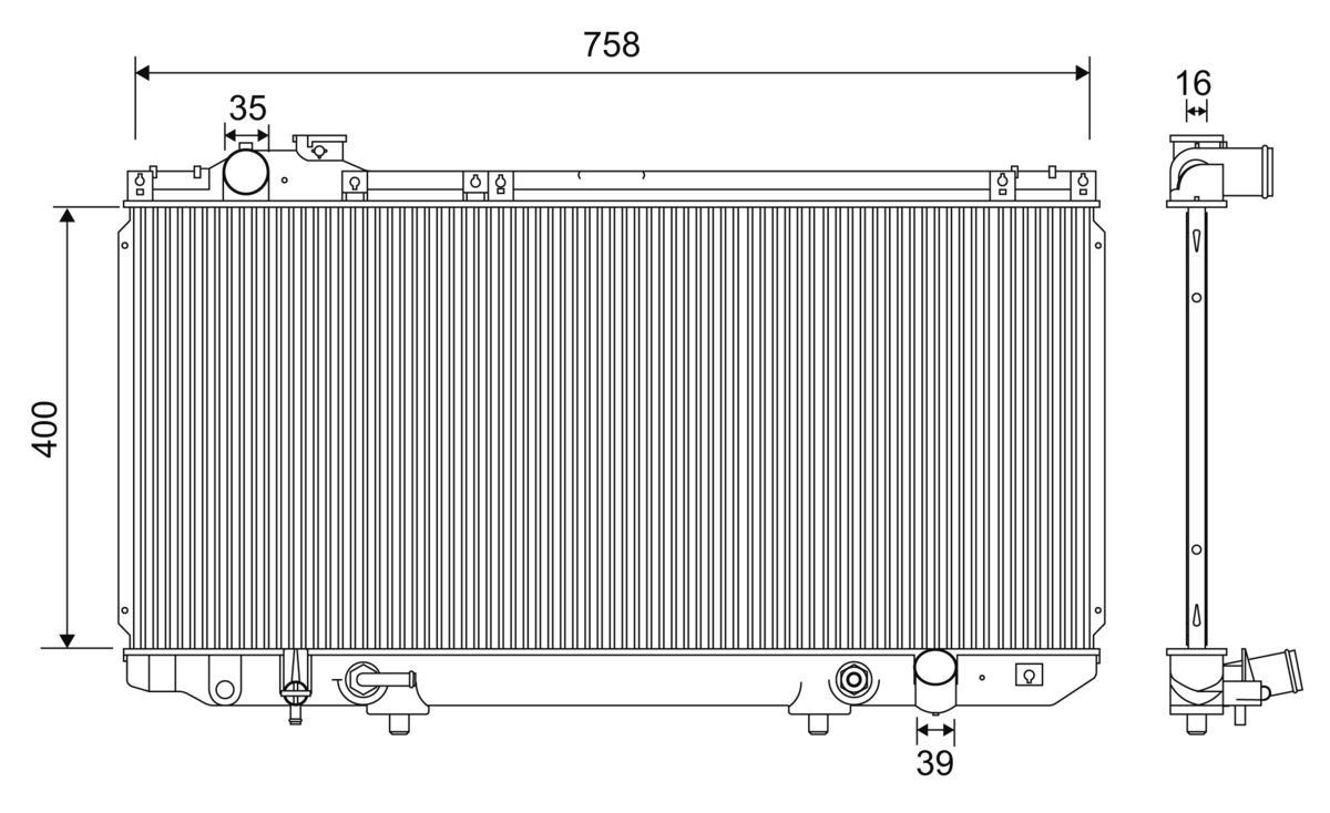 Radiatorius, variklio aušinimas VALEO 701201