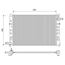 Radiatorius, variklio aušinimas VALEO 701203