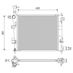 Radiatorius, variklio aušinimas VALEO 701223