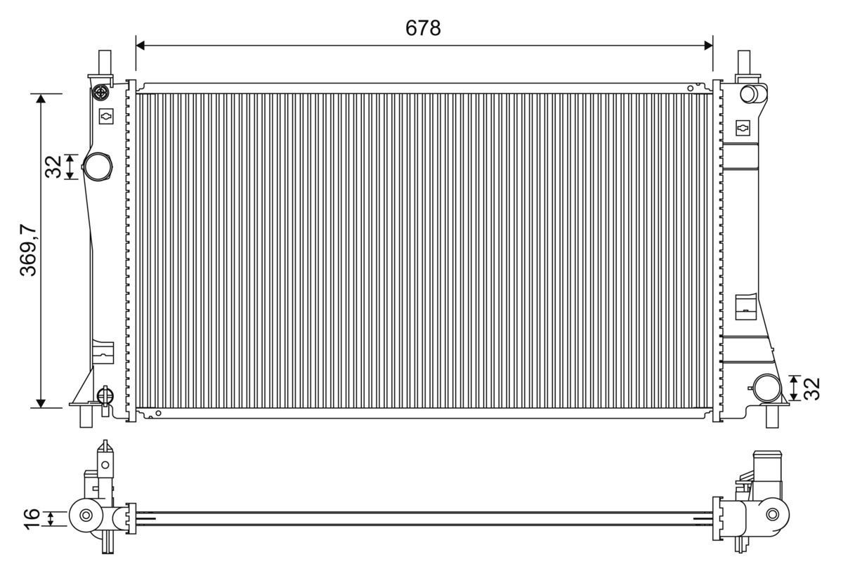 Radiatorius, variklio aušinimas VALEO 701263