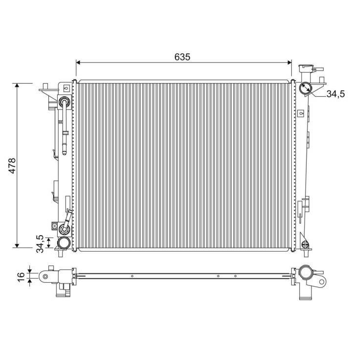 Radiatorius, variklio aušinimas VALEO 701354