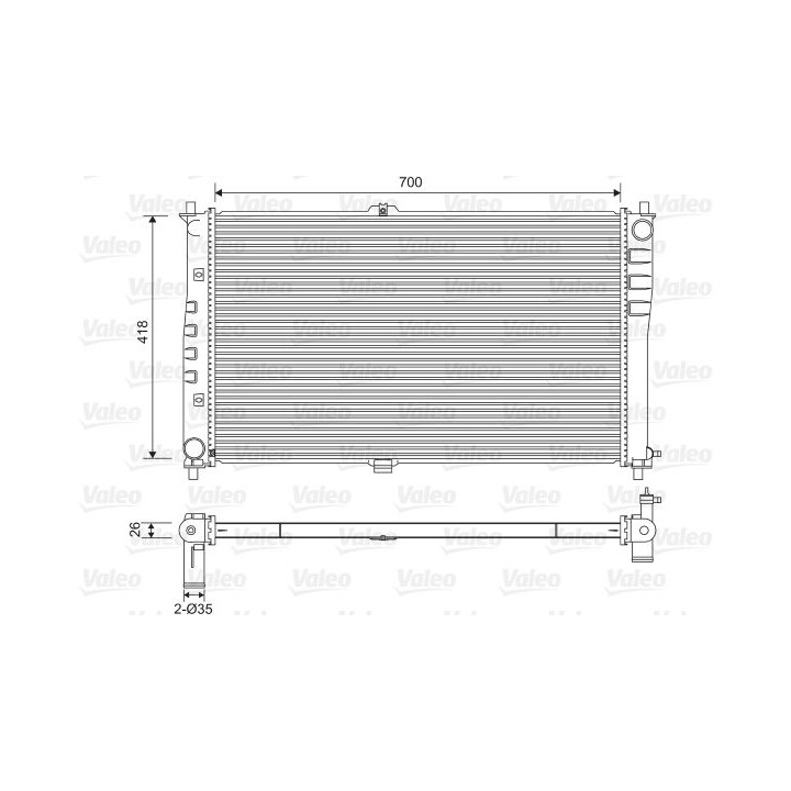 Radiatorius, variklio aušinimas VALEO 701602