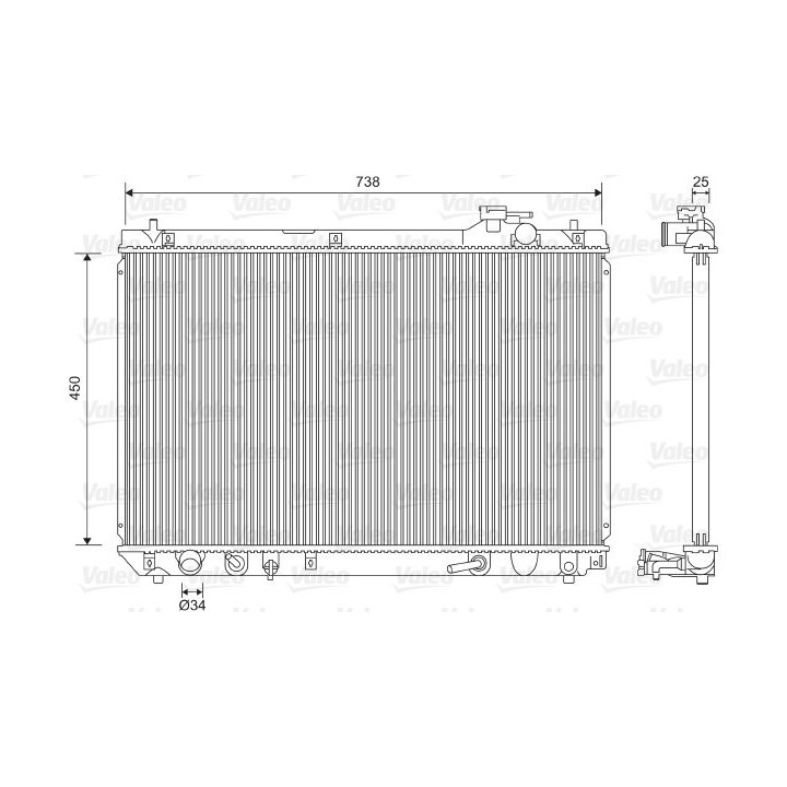 Radiatorius, variklio aušinimas VALEO 701608