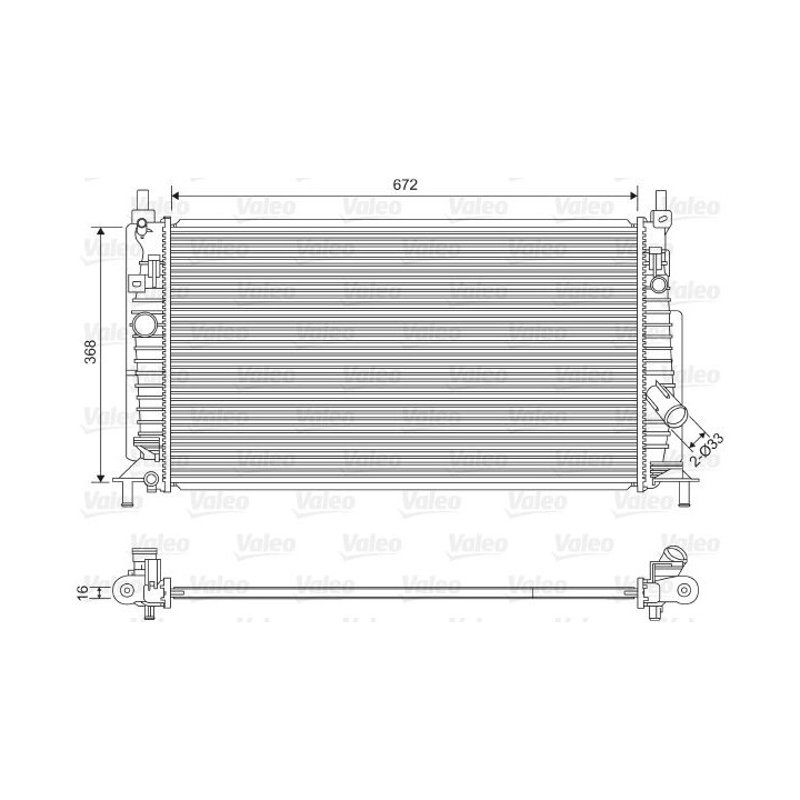 Radiatorius, variklio aušinimas VALEO 701613