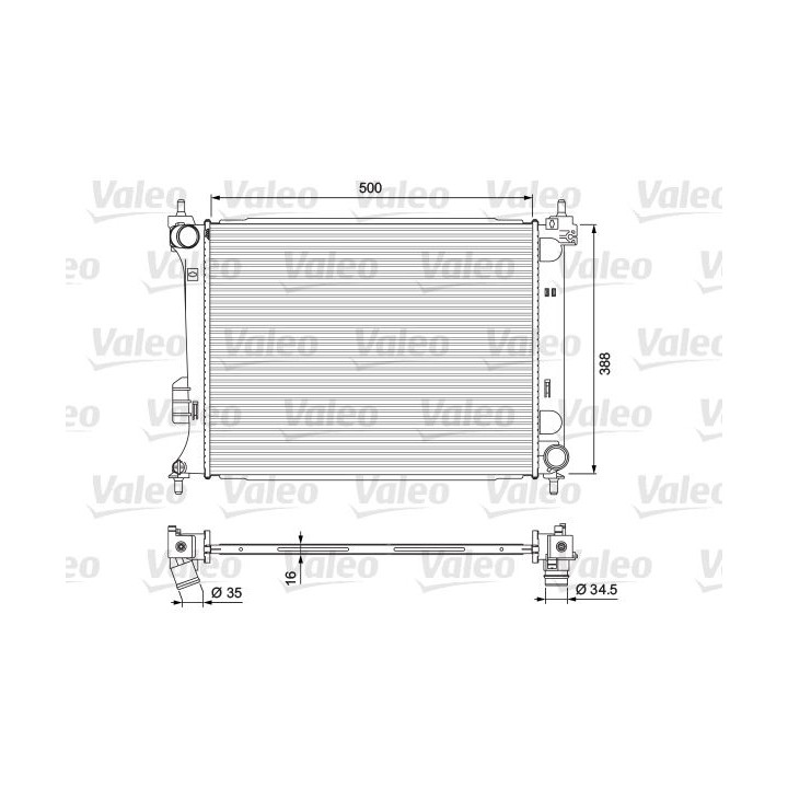 Radiatorius, variklio aušinimas VALEO 701729