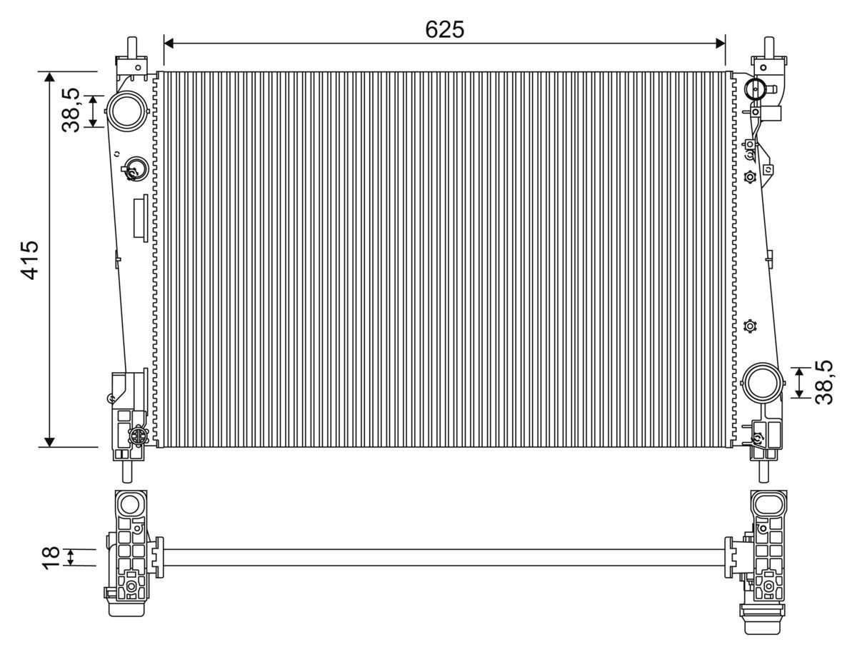 Radiatorius, variklio aušinimas VALEO 701956
