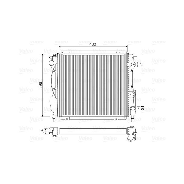 Radiatorius, variklio aušinimas VALEO 730182