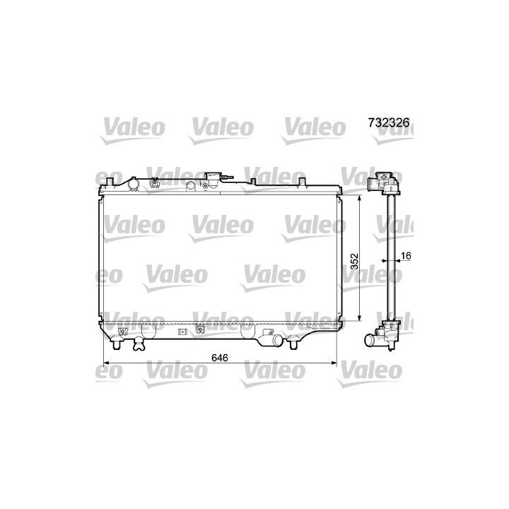 Radiatorius, variklio aušinimas VALEO 732326