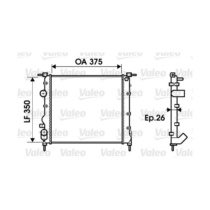 Radiatorius, variklio aušinimas VALEO 732338